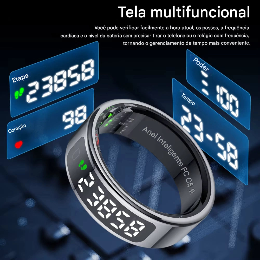 Anel Inteligente COLMI R12 com Tela Touch, Carregamento Sem Fio e Monitor de Saúde – 5ATM à Prova D’Água